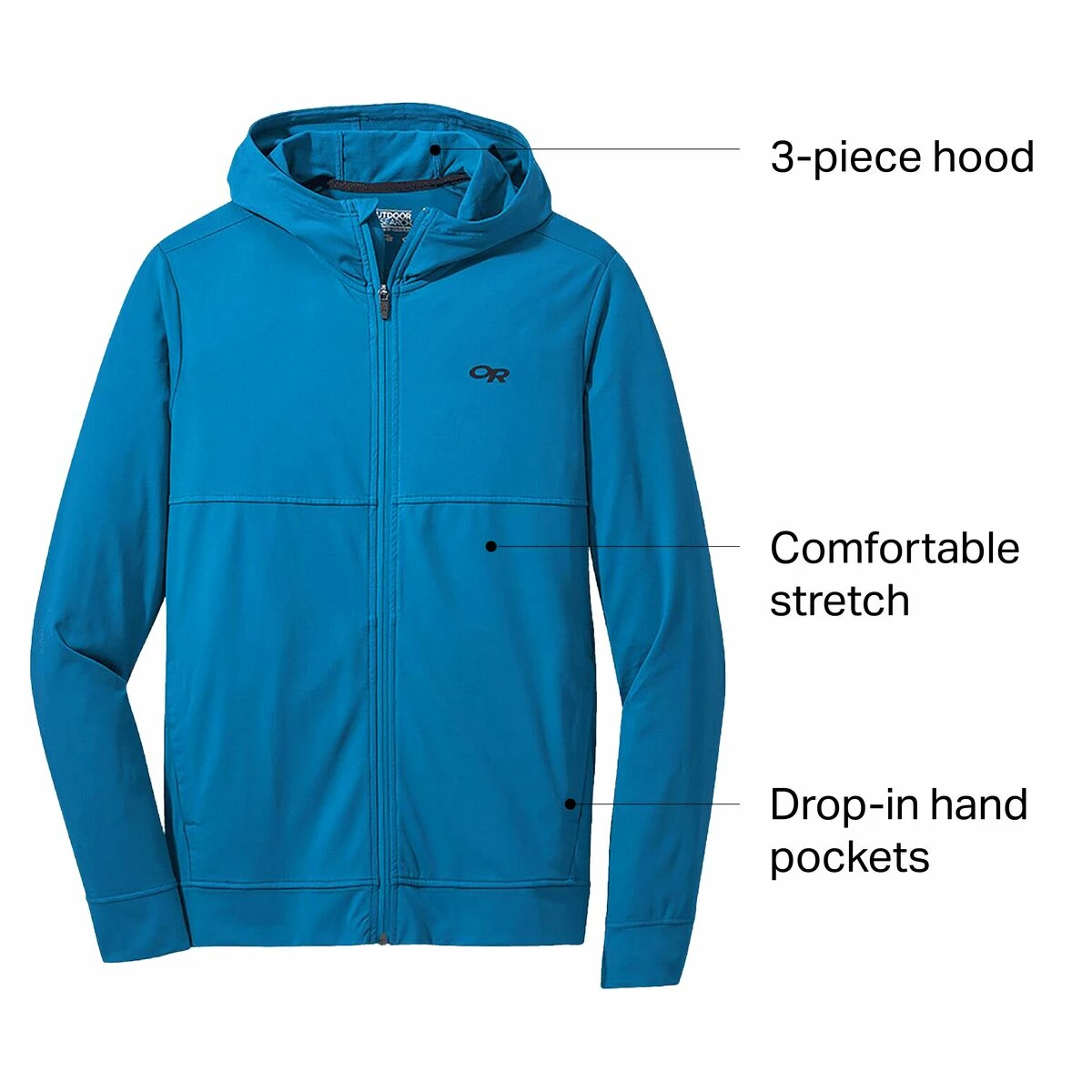 Outdoor Research Baritone Full Zip Hoodie Men's 3 Outdoor Research Baritone Full Zip Hoodie Men's - Image 2
